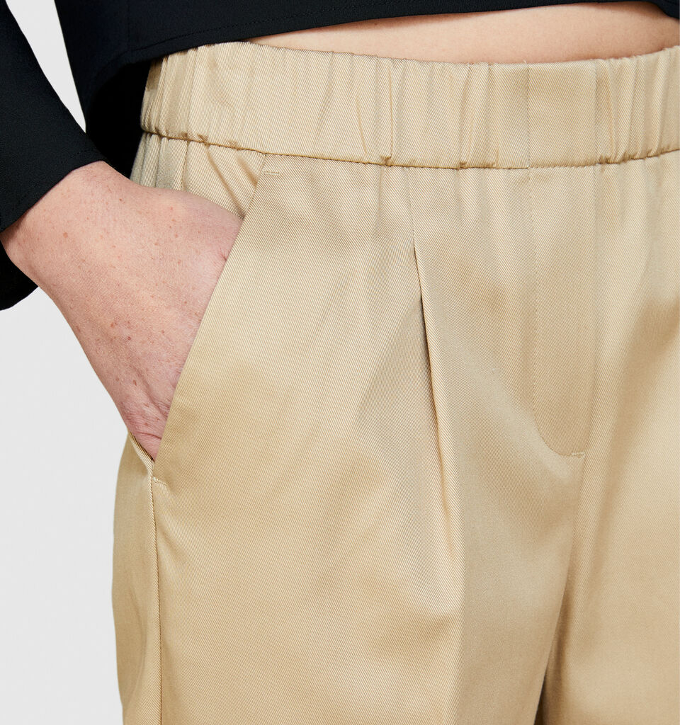 Solid color joggers - women's joggers - Beige | Sisley image number 5